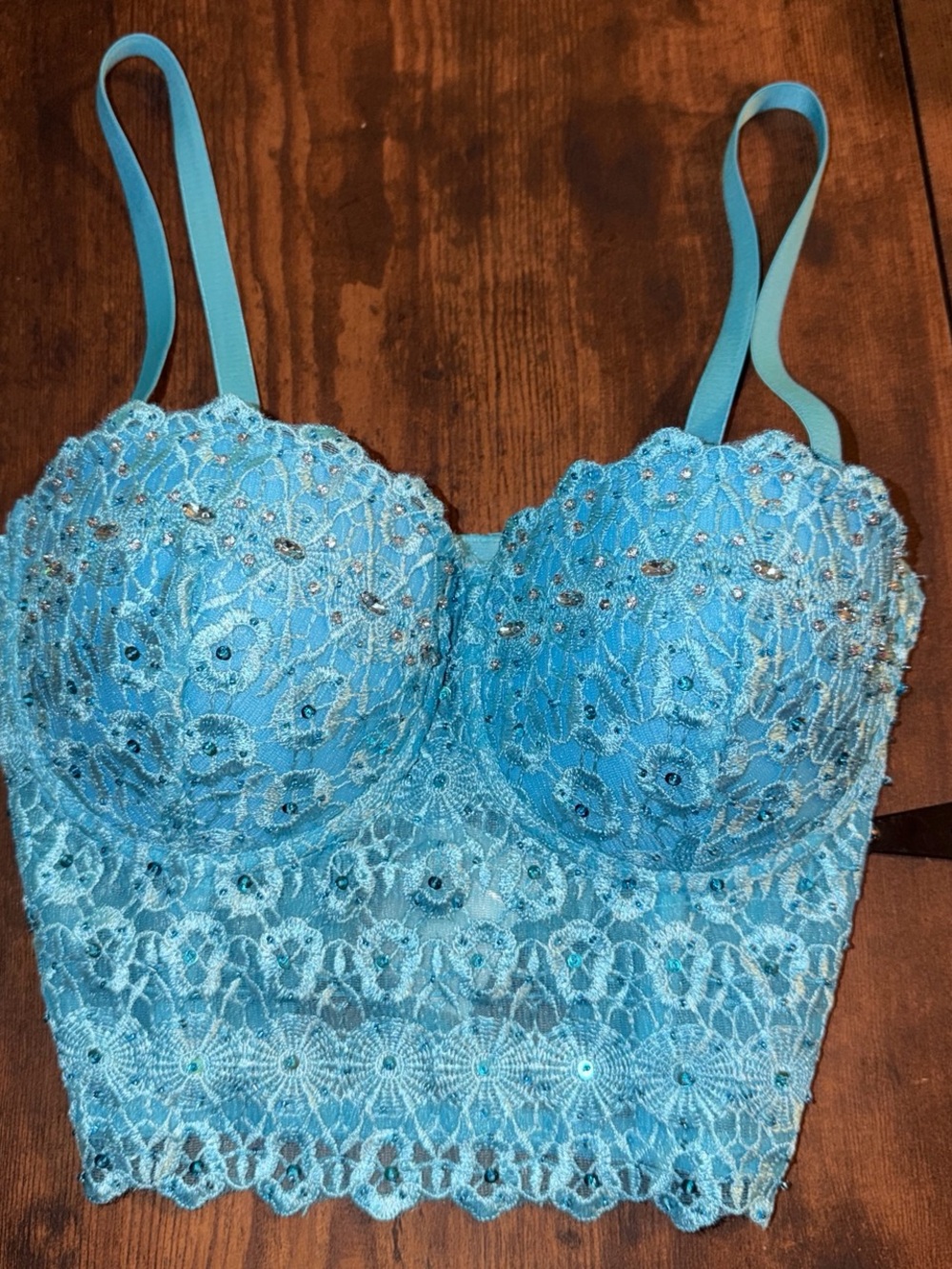 Blue Lace Longline Bralette